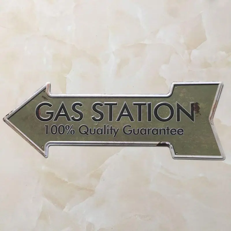 Arrow Gas Station Plate Poster Indication Slogan Decoration -10 450 x 160mm | Дом и сад