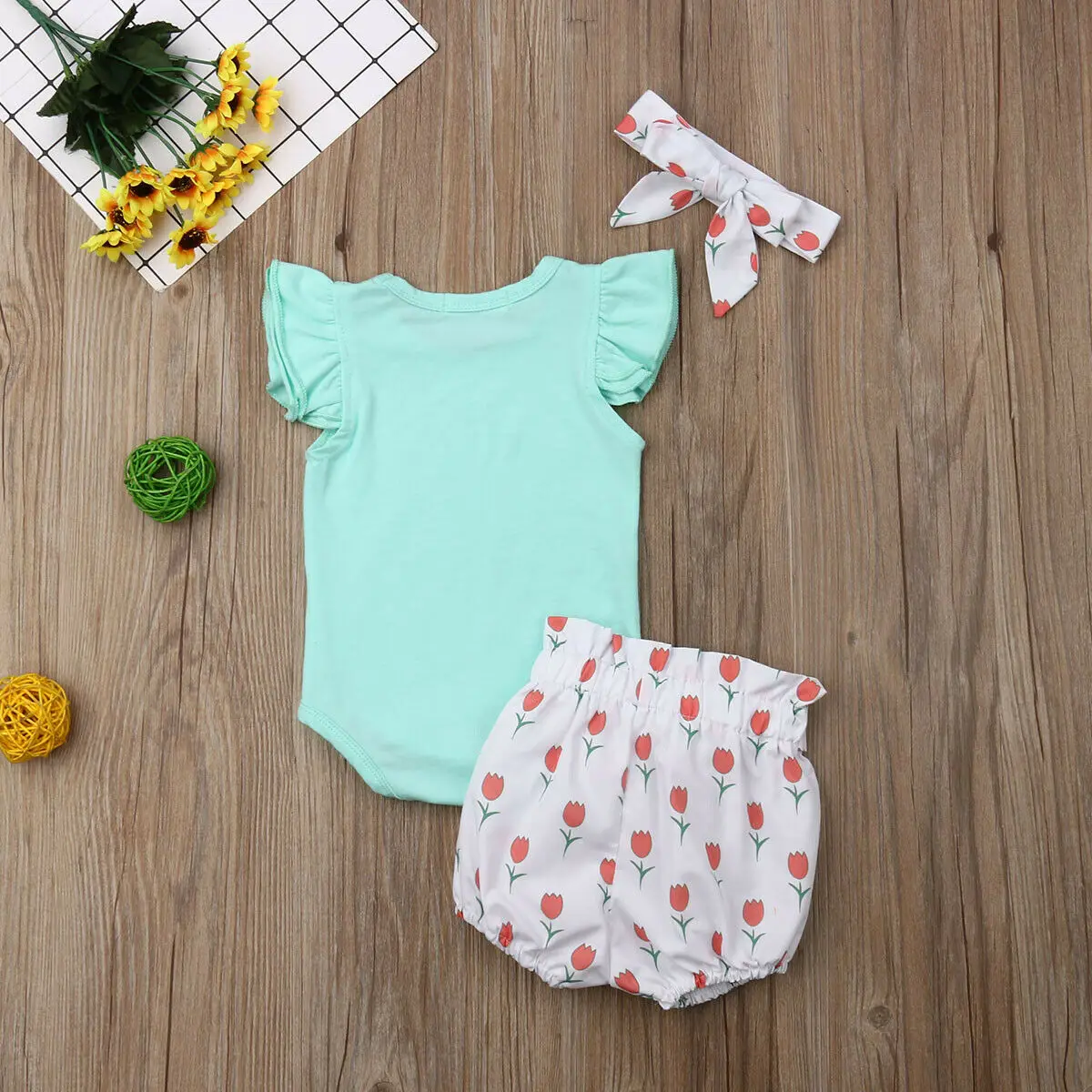 Комплект летней одежды Pudcoco для новорожденных девочек топы боди + треугольные