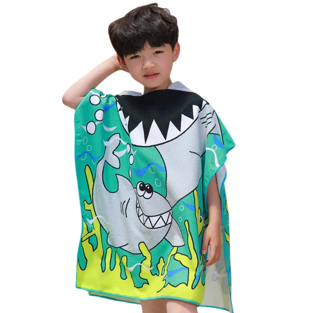 Kidlove хлопковое пляжное банное полотенце с капюшоном и рисунком для малышей, мягкое милое пончо для бассейна, накидка для детей, банный Халат