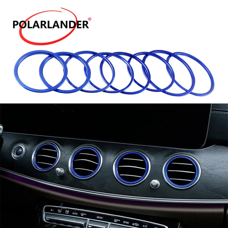 Interior accessories 8pcs Car Air conditioning Outlet decoration rings For Benz E class W213 E200 300L Decorative Cover Trims | Автомобили