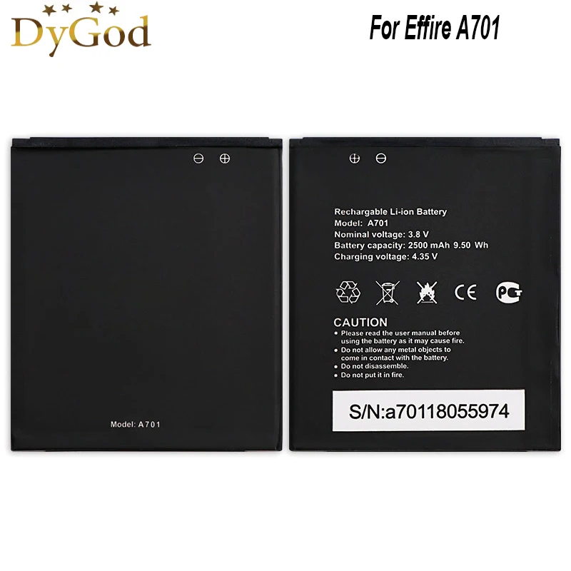 Аккумулятор DyGod 2500 мАч для Effire A701 A7 Высококачественная фотобатарея