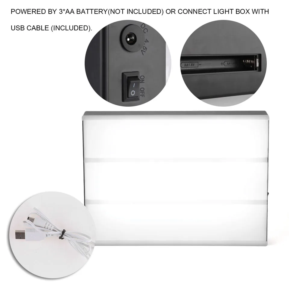 LemonBest LED Cinematic Night Light Box With DIY 84 PCS BLACK Letters Cards AA BATTERY Or USB PORT Powered Cinema Lightbox | Освещение