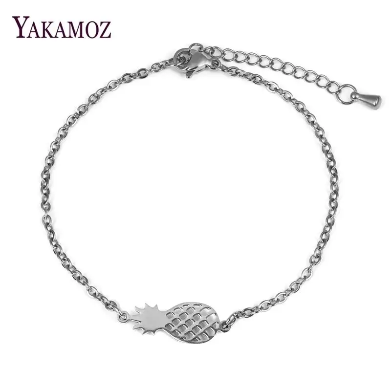 YAKAMOZ 2019 Новинка для женщин модные Нержавеющая сталь кулон с ананасом браслет