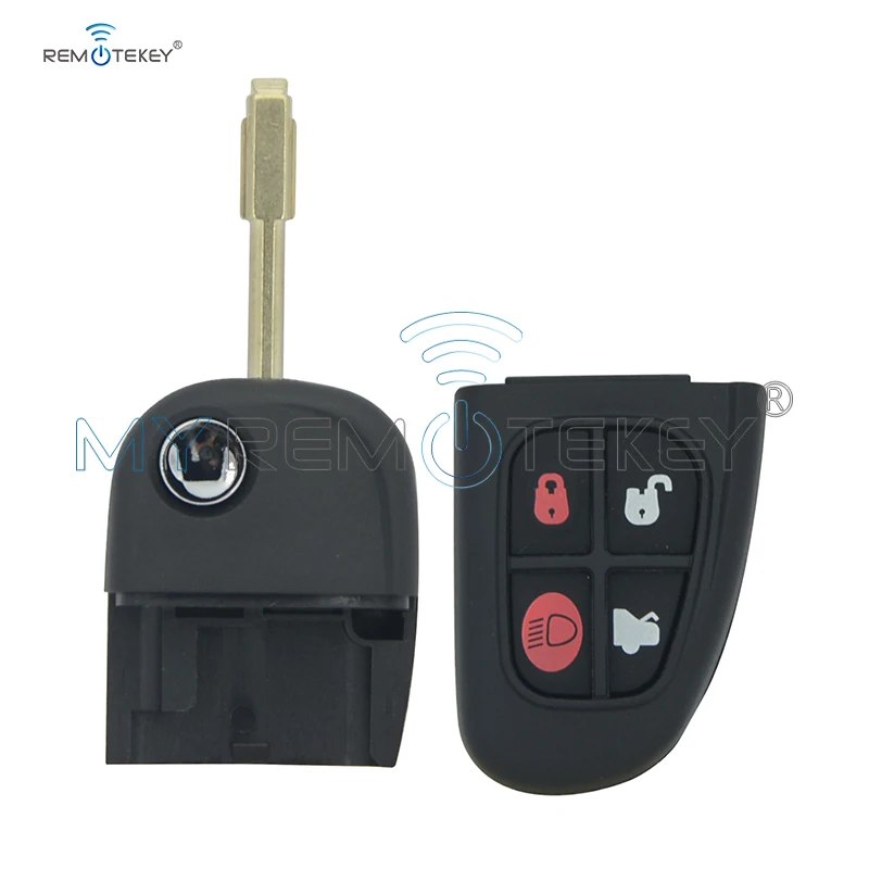 

Remtekey 1X4315K601AE Flip remote key shell for Jaguar X S XJ XK NHVWB1U241 FO21 4 button replacement