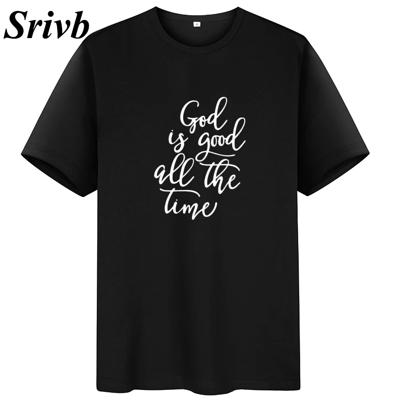 Srivb God Is Good Letter Women T Shirt Tumblr Summer Plus Size Hipster Tshirts Cotton Fashion Loose Top Short Sleeve | Женская одежда
