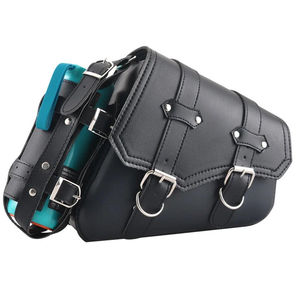 Comprar Alforjas De Doble Cara De Cuero Para Motocicleta Harley Sportster, Protector De Calor Universal Con Soporte Para Vasos Y Bebidas, Protección UV