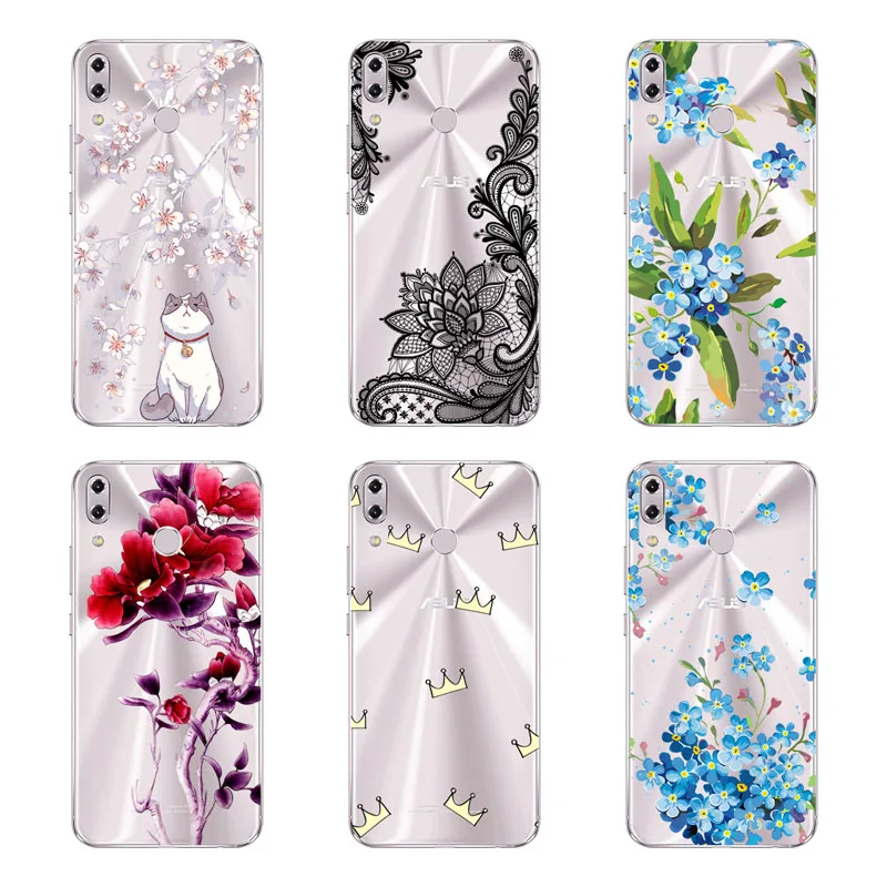 Soft TPU for asus zenfone 5 5z ze620kl zs620kl 4 3 max zc553kl zc520tl zc520kl Pro ZC554KL ze520kl ze552kl Case flower Cover |