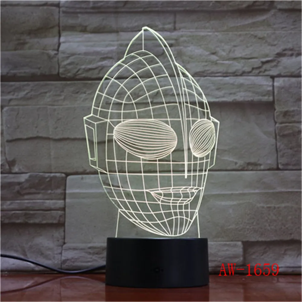 Novetly Lampara Ultraman Altman 3D RGB светодиодный ночной Светильник Настольный светильник USB