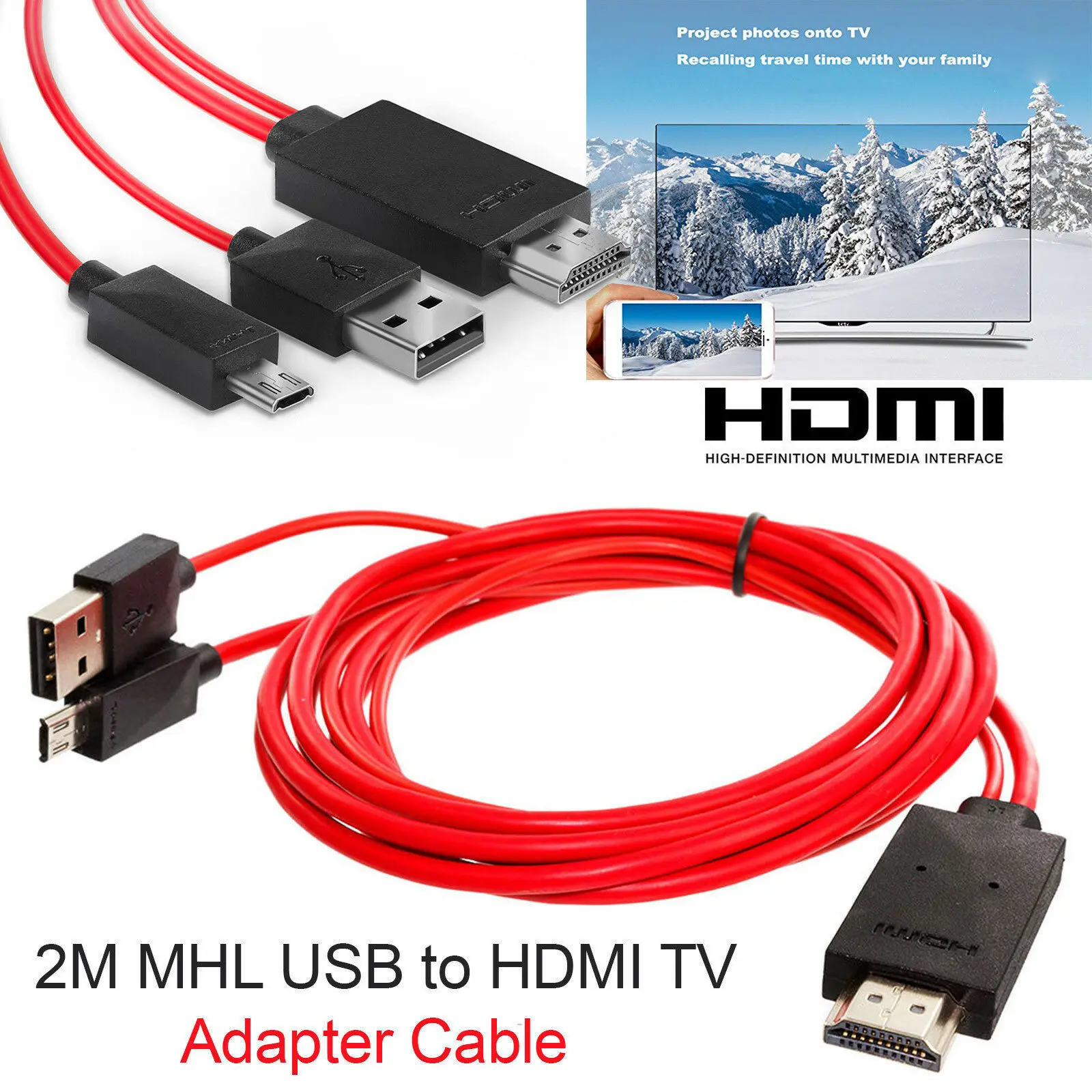 Горячий 2019 1080P MHL Micro USB к HDMI HD ТВ-кабель адаптер для смартфонов Samsung Android | Мобильные