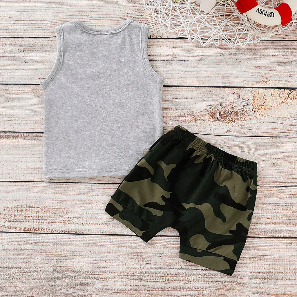 Одежда для малышей из 2 предметов жилет без рукавов с забавным принтом мальчиков