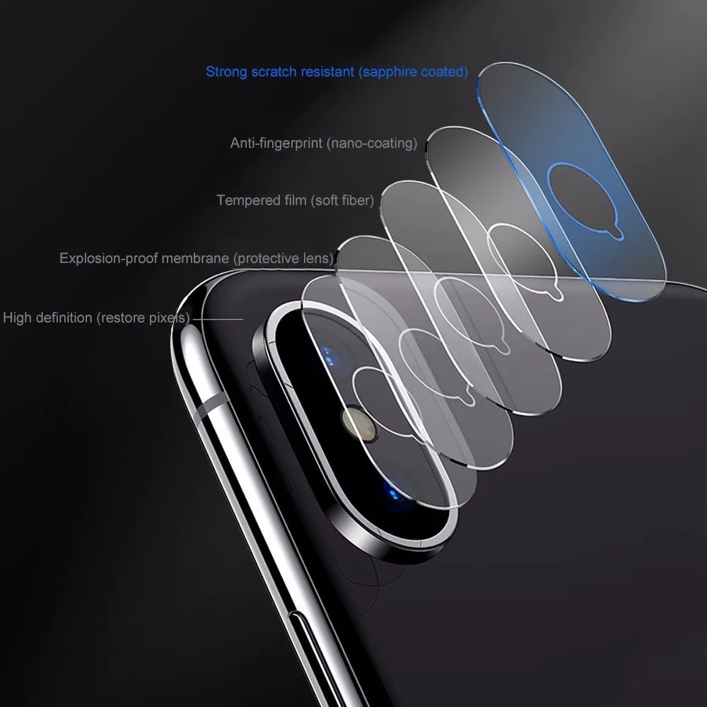 2 шт 21D объектив для задней камеры прозрачное закаленное стекло Apple iPhone XS Max XR X 6 6S 7 8