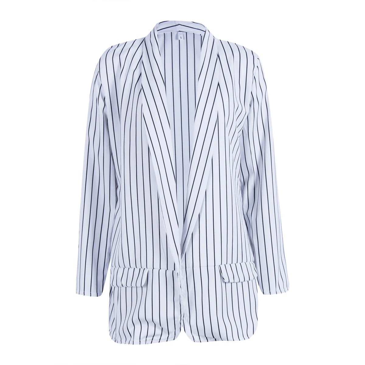 Модные женские Блейзеры Женские повседневные Черные белые полосатые блейзеры