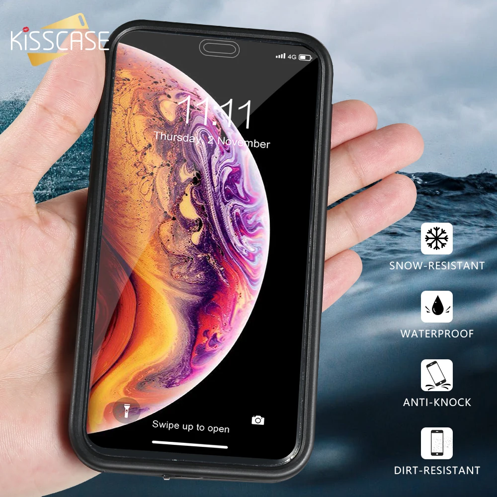 KISSCASE 360 Водонепроницаемый летний Дорожный Чехол для iPhone X 5 5S 6 6s 7 8 Plus