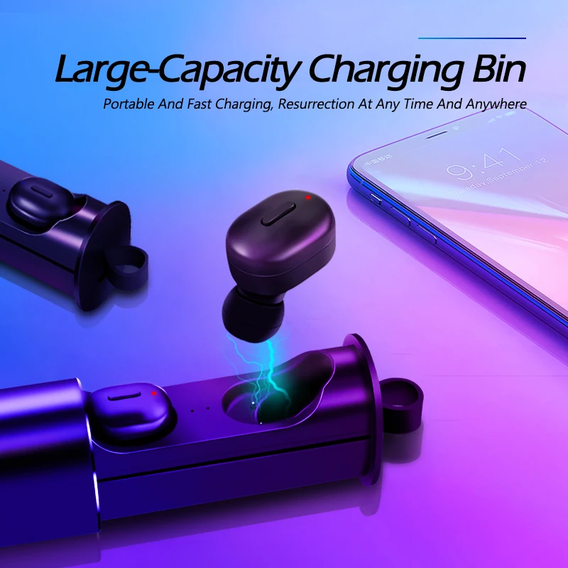 T1 наушники-вкладыши Tws с V5.0 Bluetooth наушники 3d True стерео Беспроводной микрофоном