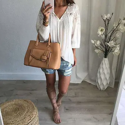 Модные женские кружевные топы футболки с длинными рукавами повседневные рубашки