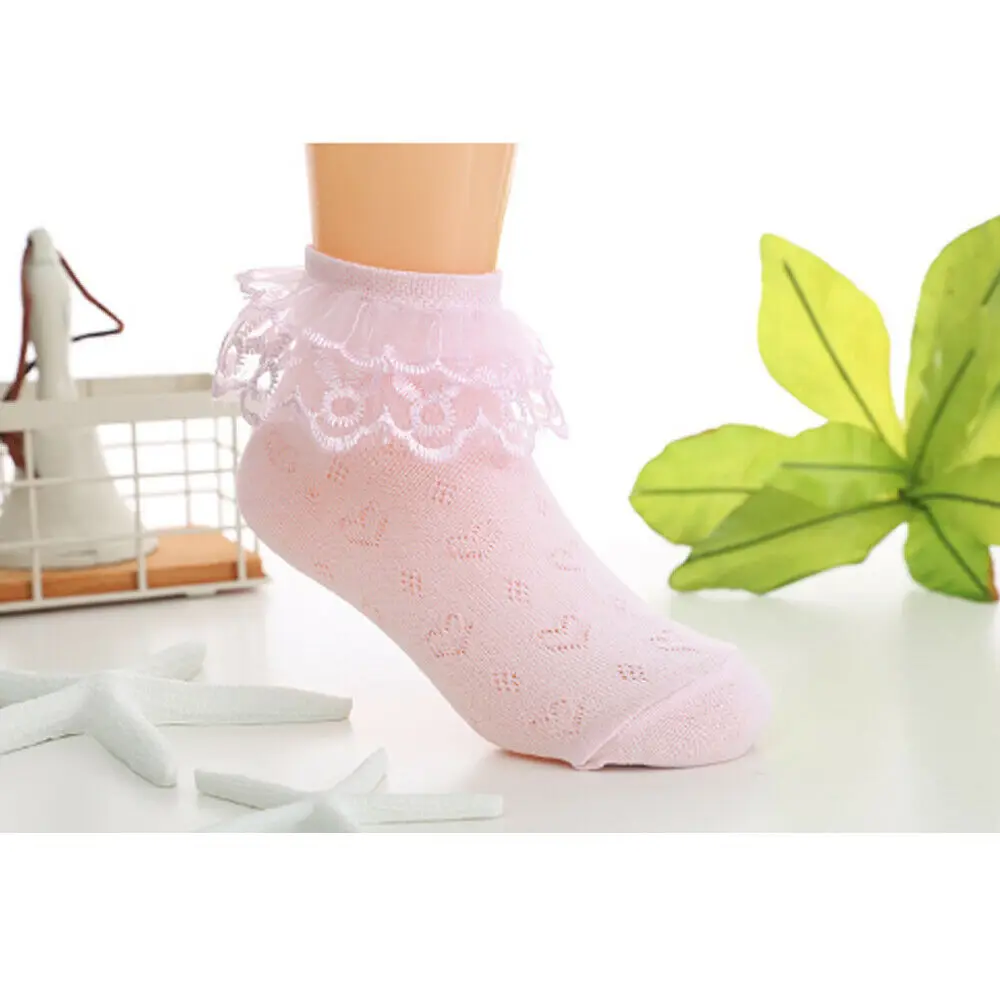 Pudcoco/От 2 до 8 лет для девочек хлопковые красивые носки принцессы с кружевным