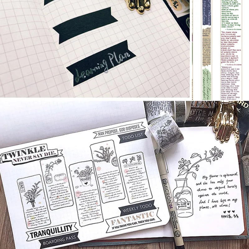 

1PC Handbook Sticker Masking Tape Planner Decorative Scrapbooking Decoration Washi Tape High Quality DIY Hot Sale Retro Popular