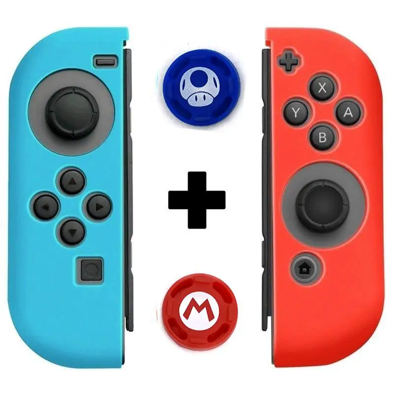 Набор игровых аксессуаров 6 в 1 черный красный синий для Nintendo Switch дорожная сумка