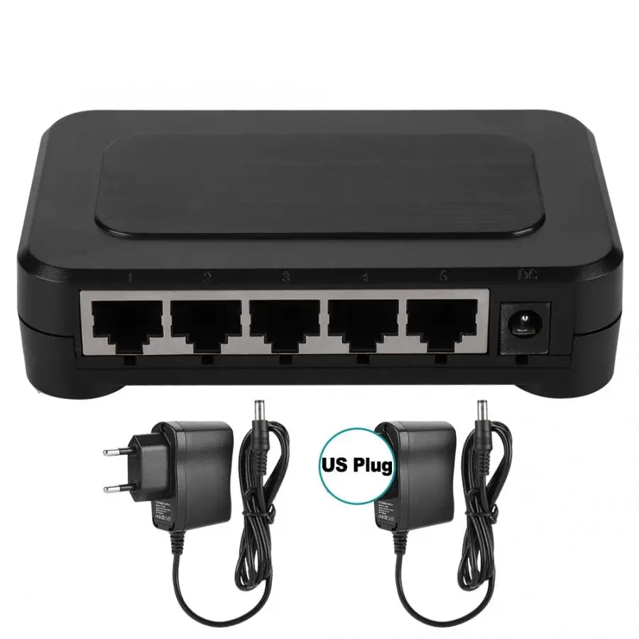 5 Порты и разъёмы быстрая 10/100/1000 Мбит/с Gigabit Ethernet LAN концентратор настольный
