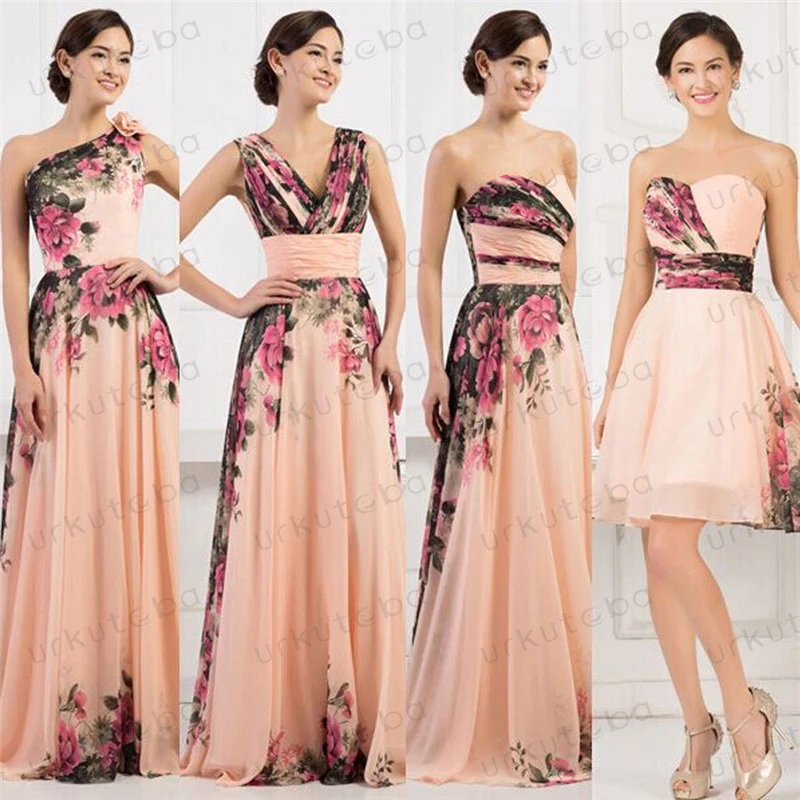 Evening Party Dress 4 Patterns Available Summer Floral Ball Prom Gown Women Formal Wedding Long&ampShort | Женская одежда