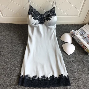 Женское сексуальное нижнее белье, шелковое кружевное платье пуш-ап, ночная рубашка, ночная рубашка