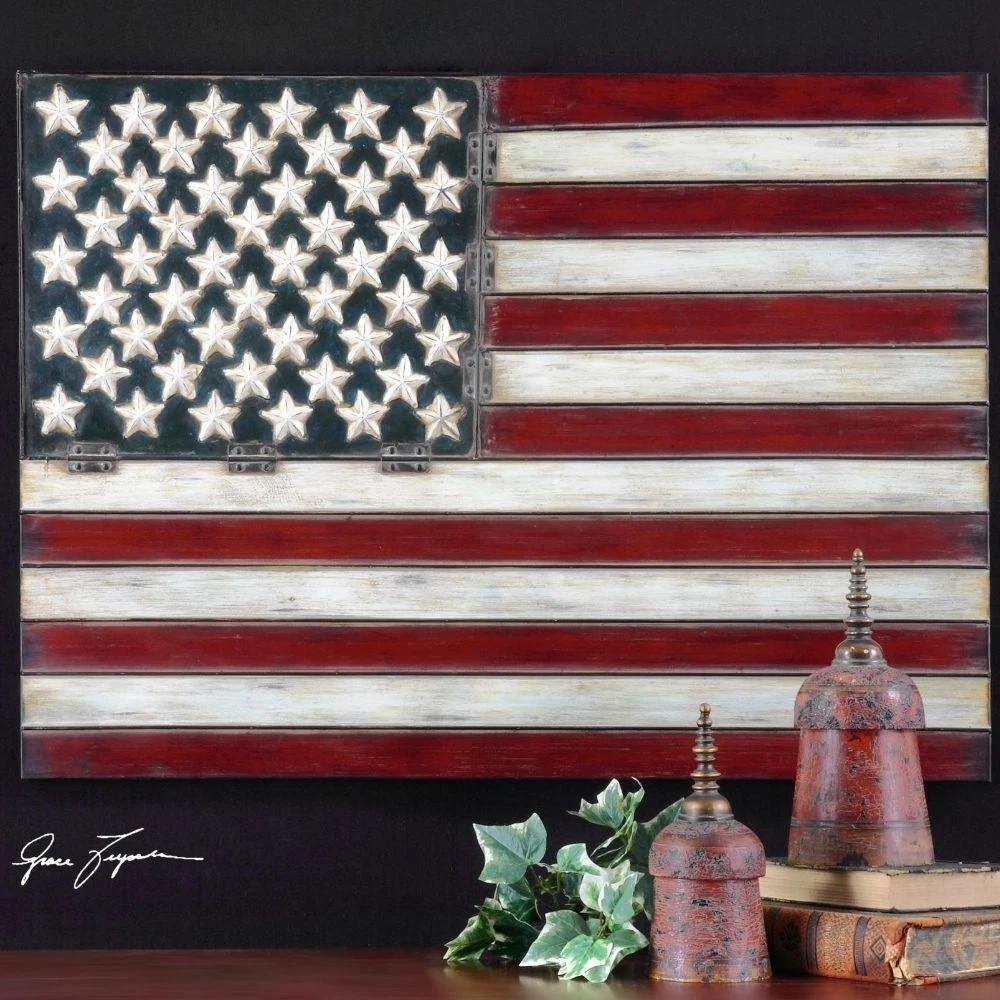 Uttermost американский флаг декоративное настенное украшение из металла|Наклейки на