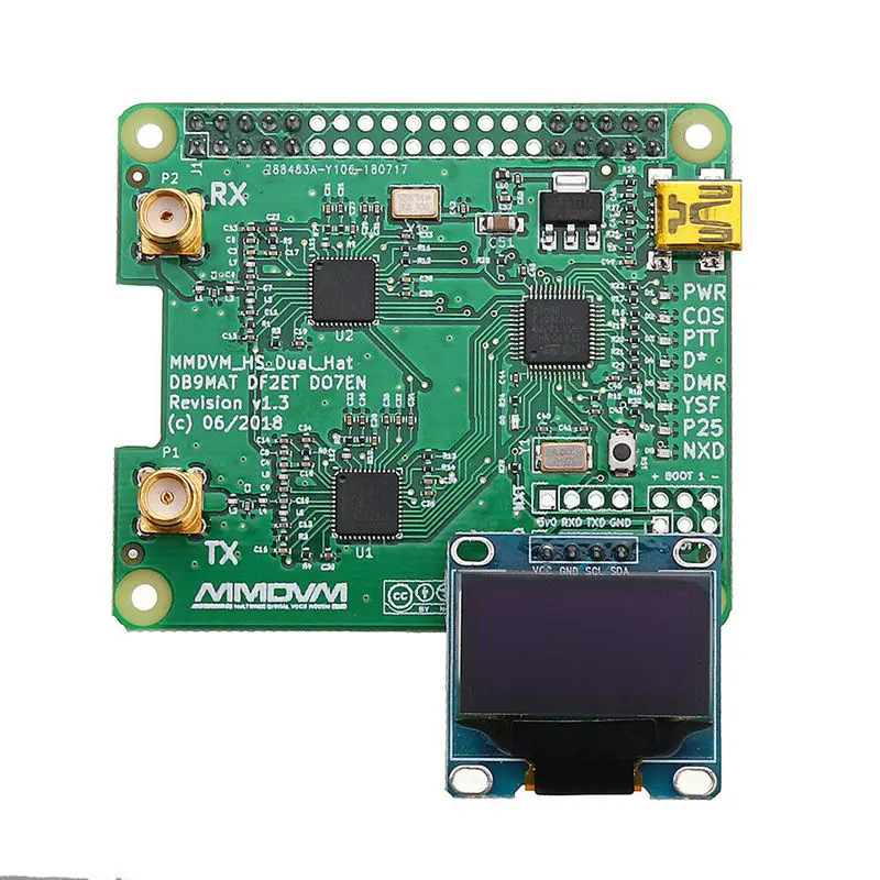 Дуплекс Mmdvm Hotspot Oled Usb поддержка P25 Dmr Ysf для Raspberry Pi + двойная антенна|Адаптеры AC/DC| |