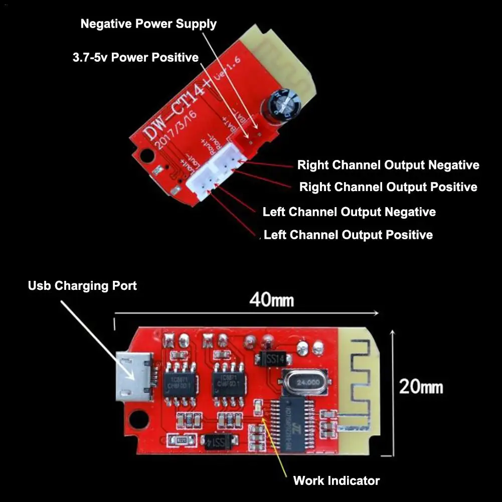 CT14 микро-bluetooth 4 2 мини стерео усилитель мощности плата модуль 5VF 5 Вт + с портом USB