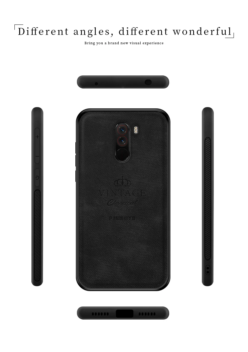 MOFI для Xiaomi Pocophone F1 кожаный чехол Тонкий Встроенная Назад Мягкая силиконовая