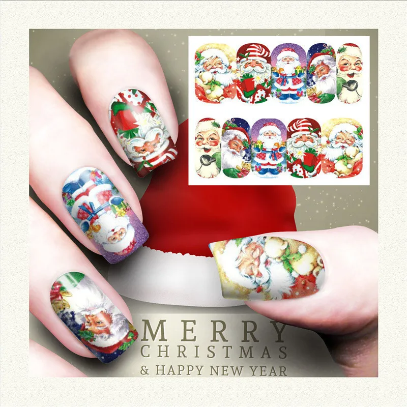 

NEW 1PC Nail Sticker Christmas snowflake snowman Design Nail Art Water Transfer Sticker Decal For Nail Art Tips DIY Tools