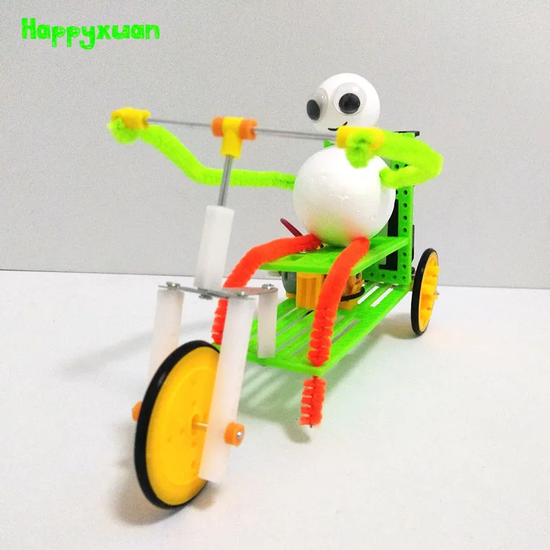 Фото Happyxuan Fun DIY изобретения набор для детей электрические игрушки модель мотоцикла с