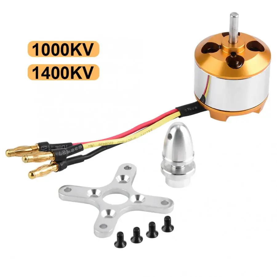 Бесщеточный двигатель 2814 1000/1400KV 2kg упорный 3 4S для радиоуправляемого самолета с