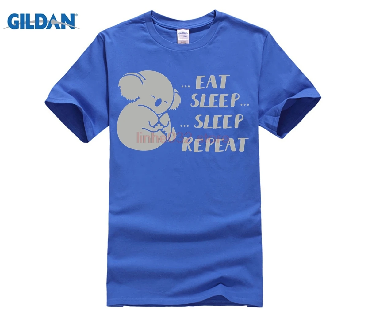 GILDAN Eat Sleep Repeat Cute Sleeping Koala T Shirt 2018 Summer New Brand Shirts Men Hip Hop T-Shirt Casual Fitness | Мужская одежда