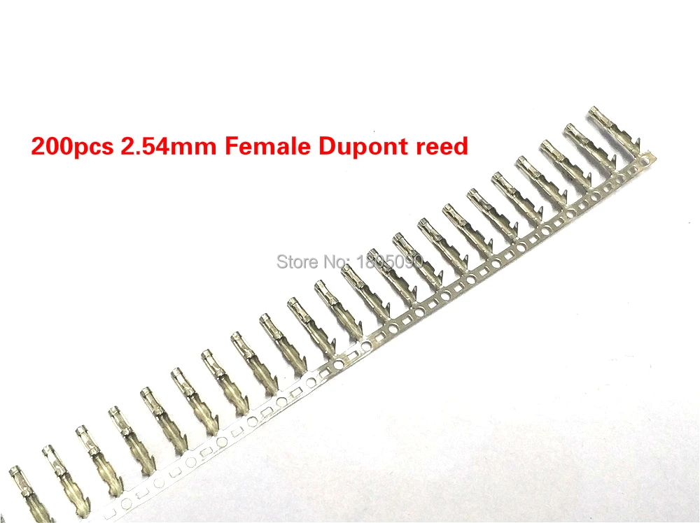 

200pcs 2.54mm Female Dupont reed Dupont Jumper Wire 2.54 Dupont languette Connector Terminal Pins Crimp