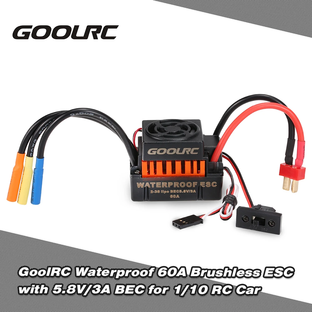 GoolRC водонепроницаемый 60A бесщеточный ESC Электрический контроллер скорости с 5 V/3A