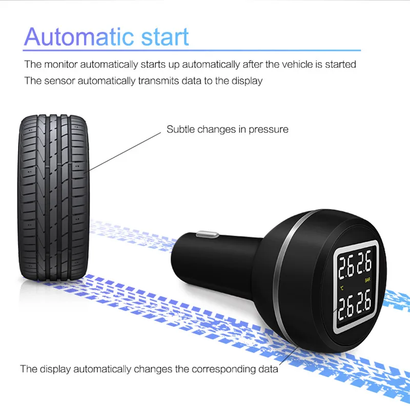 CARCHET 12VCar TPMS система мониторинга давления в шинах с usb-портом для зарядки и 4
