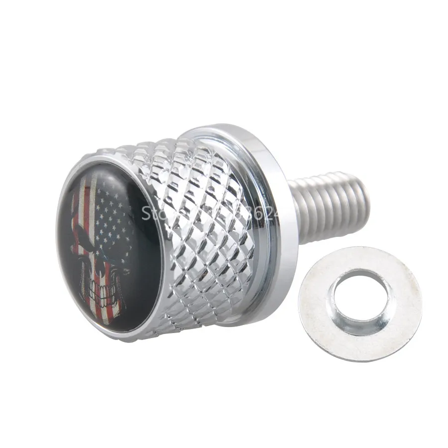 Chrome 8mm Quick Release Skull US Flag Seat Bolt Screw Fit For Victory Cross 2014-up 15 16 17 18 | Автомобили и мотоциклы