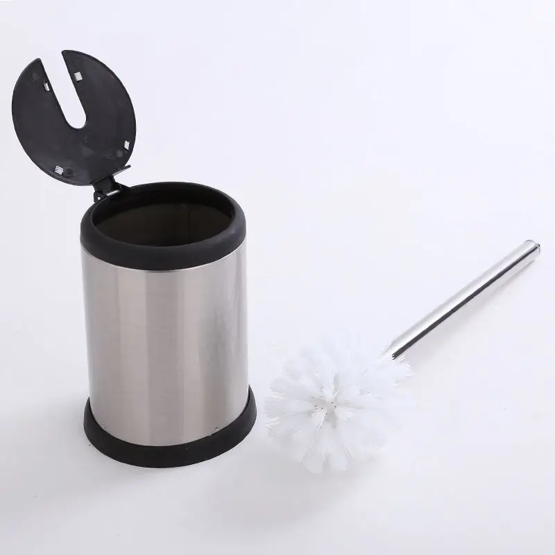 Creative Stainless Steel Toilet Brush And Holder length 30cm diameter 18cm Household Club Hotel Set |