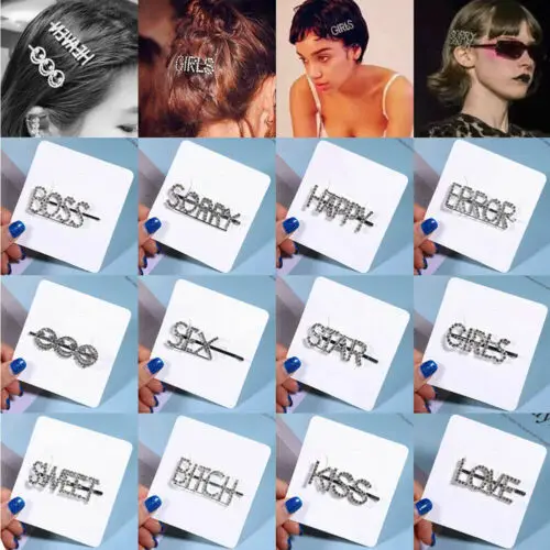 3 28 женская заколка для волос со стразами и надписью украшение волос|Украшения