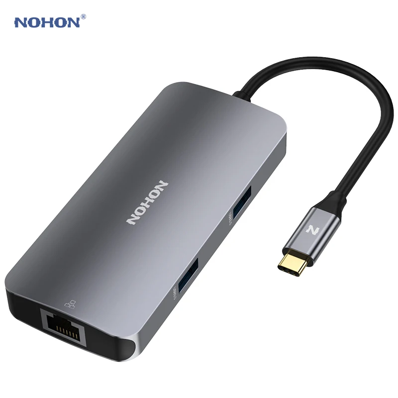 Концентратор Nohon USB C для RJ45 TF HDMI Thunderbolt 3 адаптер MacBook Samsung Galaxy S9 Huawei P20 Mate 20 Pro Type PD 0