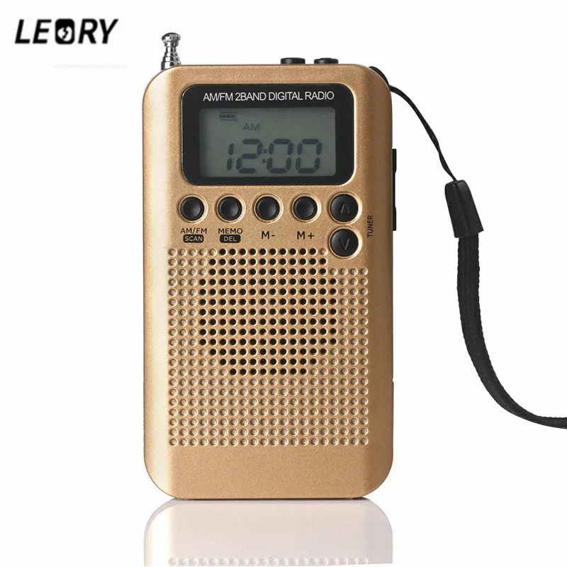 LEORY мини DSP радио lcd цифровой FM/AM динамик с будильник проекцией времени дисплей