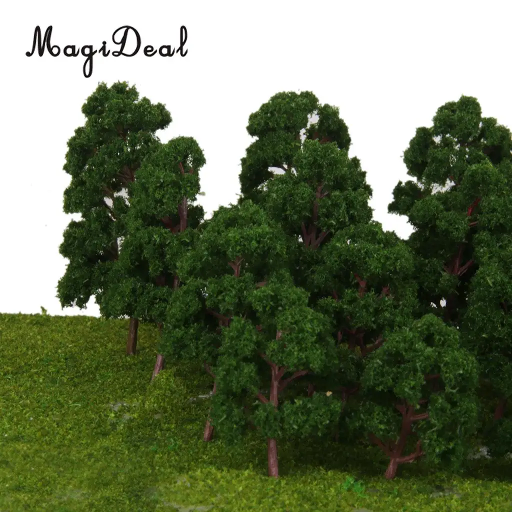 

20Pcs Mix Size Model Trees Deep Green for N HO Scale Railroad Village Architecture Layout Diorama Scenery