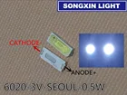 200 шт.лот Сеул SAMSUNG SMD LED 6020 5620 3V 0,5 W 160mA 54LM холодный белый для подсветки телевизора