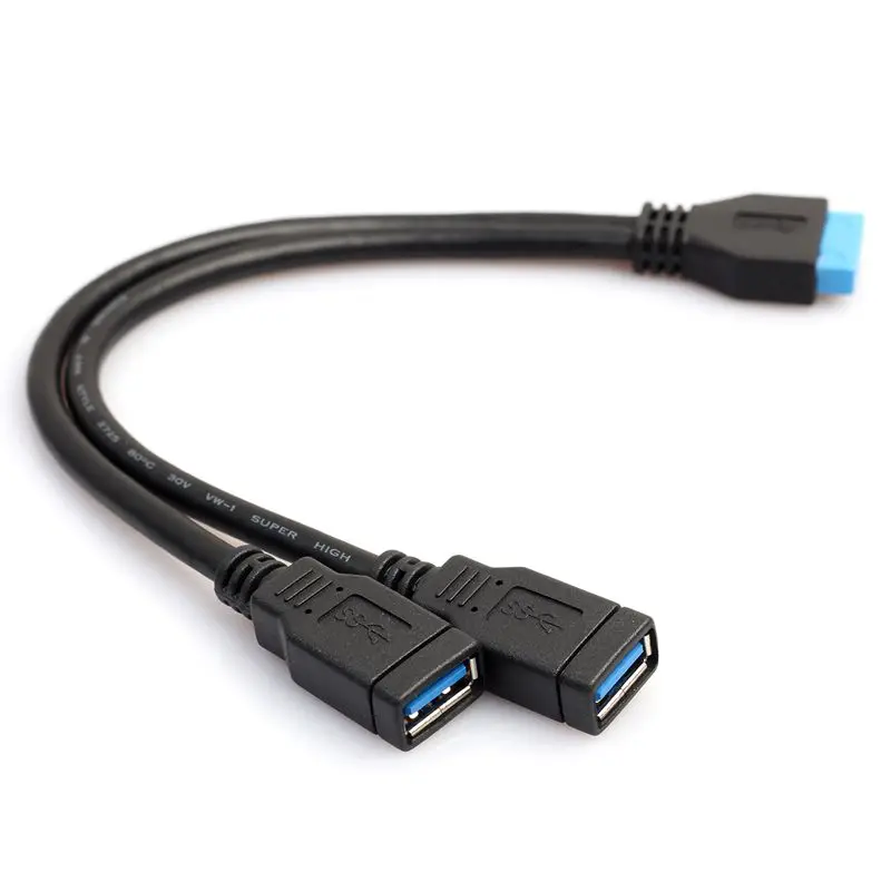 REXLIS материнская плата USB3.0 удлинитель 20pin к двойному гнездовой кабель адаптера/USB 3