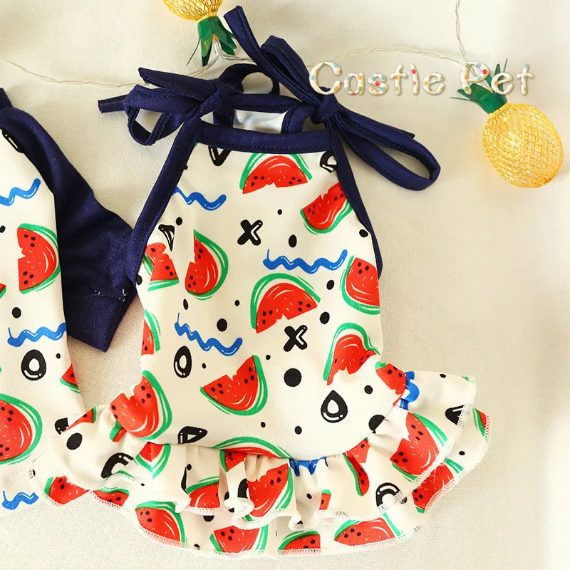 Летнее платье с принтом собаки милое для питомца футболка всех размеров рисунком