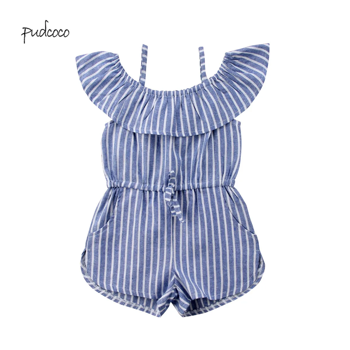 Новое Брендовое стильное боди Pudcoco в полоску для маленьких девочек милый наряд с