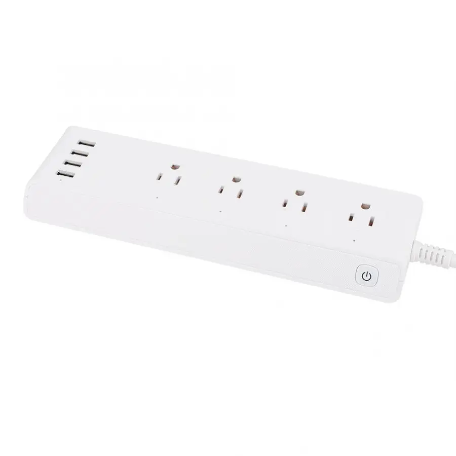 120 В домашняя умная розетка 4 порта USB и штепсельных разъема US WiFi Пульт