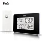 Цифровой будильник FanJu FJ3364, метеостанция, беспроводной датчик, гигрометр, термометр, многофункциональный светодиодный, настольные часы