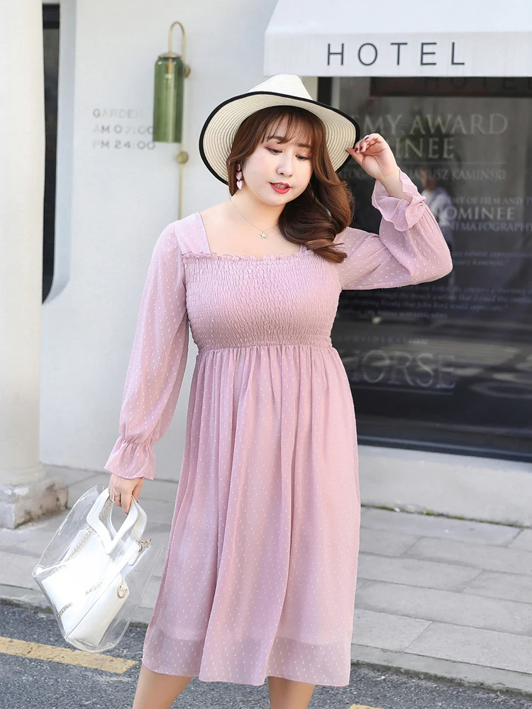 Женское шифоновое платье MINSUNDA летнее плиссированное средней длины с пышными