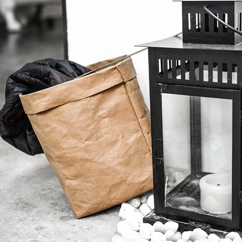 8x15 см моющаяся сумка из крафт бумаги домашний стол цветочный горшок держатель